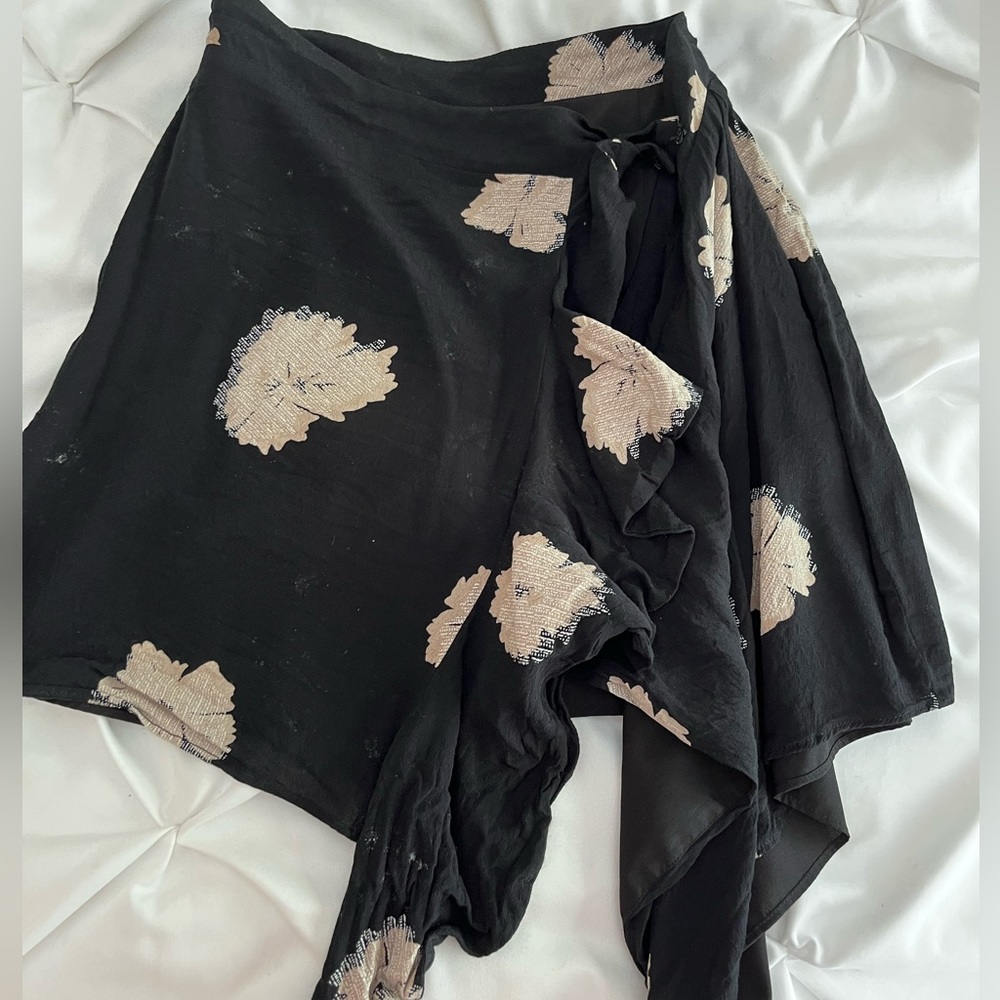 wrap around floral skirt